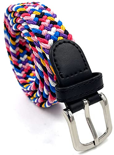 LisaModa Kinder Stretch Flechtgürtel Junge Mädchen Teenager Elastisch Viele Farben (Bunt 37)