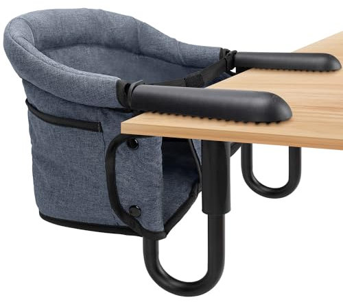 Haken auf dem Stuhl,Tragbarer Hochstuhl mit Lagerung Tasche - Haken, Clip an, und fester Tischstuhl mit entfernbarem Sitz für Zuhause und Reise