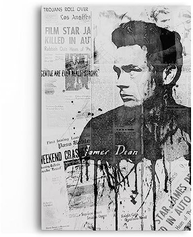 Paul Sinus Filmlegende James Dean Schwarz Weiß Porträt alte Zeitungsartikel