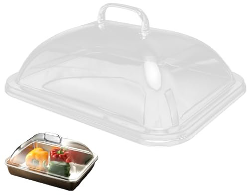 Cyrank Mikrowellen-Spritzschutz, Mikrowellen-Teller-Abdeckungsdeckel Mit Griff, Mikrowellen Abdeckung, Abdeckhaube, Acryl, Transparent, Rechteckig, Für Die Küche(M)