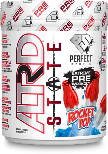 ALTRD STATE Pre-Workout Rocket Pop 378g – Hochdosiert & Leistungsstark – Energie, Fokus & Muskelpump – Beta-Alanin, Citrullin, Koffein, Nootropics – Vegan, GMP, Keto