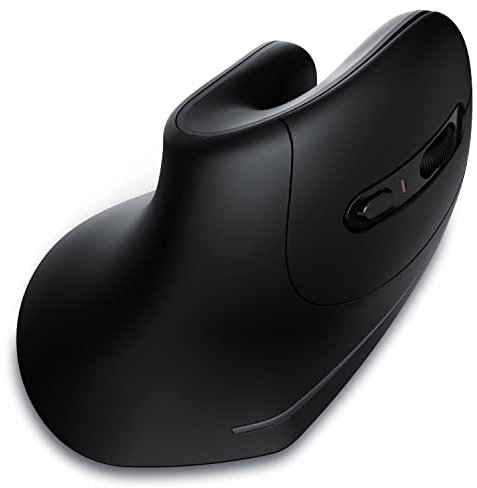 CSL – Ergonomische Kabellose Maus für Rechtshänder, Bluetooth, 1000-2400 DPI, 8 Tasten, gegen Mausarm/Tennisarm (RSI Syndrom), kompatibel mit PC, Computer, Laptop, Mac, Schwarz