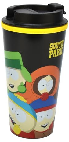 South Park Gobelet isotherme, capacité 450 ml, décoré avec les personnages emblématiques de la série, merch officiel