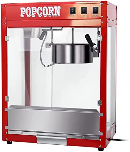Commercial Popcorn Maker, Low Fat Hot Air Automatic Popcorn Maker/No Oil for Party Cinema DIY Gastronomic, 1600W,B