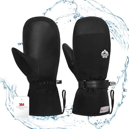 RIGWARL Skihandschuhe Wasserdicht für Herren und Damen, 3M Thinsulate Warme Touchscreen Winterhandschuhe mit Anti-Rutsch Handfläche, Warme Winddicht Skihandsche für Eisfischen Skifahren Snowboard
