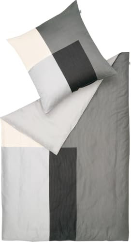 Schöner Wohnen Satin-Bettwäsche-Garnitur Art (Grau, 135x200+80x80)
