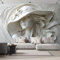 Papier Peint Relief 3D Panoramique 3D Femme Portant Un Chapeau Revêtement Murale décoration salon，Chambre Coucher Maison Décoration Intérieure 350×256cm