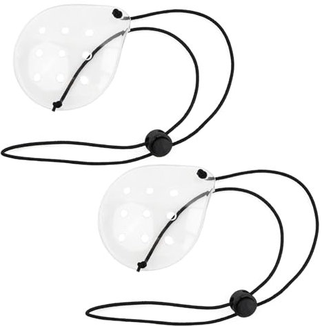 Marjoramy 2 Pièces Cache-oeil Transparent, Cache-Yeux Transparents, Protection des Yeux Poreux en Plastique, Masque Oculaire Transparent, Masque Oculaire Poreux en Plastique avec Corde Réglable