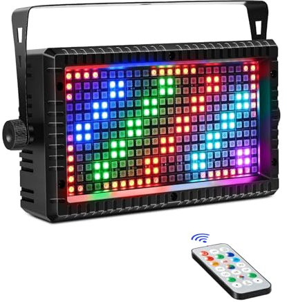 Proiezione a Strobe ZKYMZL 288 LED RGB 3-in-1 - Luci da Palco DMX con Telecomando e Attivazione Acustica per Eventi, Concerti, Matrimoni, Club e Chiese (1 pezzo)