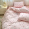 Nayoroom Bettwäsche Kirschen Baumwolle 200x200 Rosa Herzchen Bettbezug und 2 Kissenbezug 80x80 cm 3teilig Aesthetic Cotton Herzen Bettwäsche-Set mit Kirschen Reißverschluss