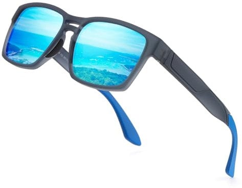 Face Shadow Sonnenbrille Herren Polarisiert Pilotenbrille Eckig Fliegerbrille UV400 Schutz Sunglasses Men Women Modern Retro