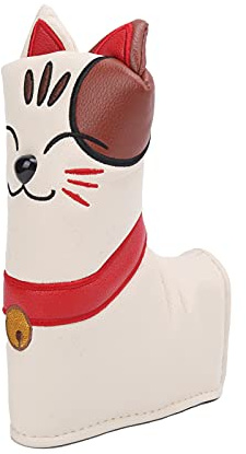 Hominas Cat Lucky Golf Club Couvre-Chef en Cuir PU Putter Headcover Fermeture magnétique Type L