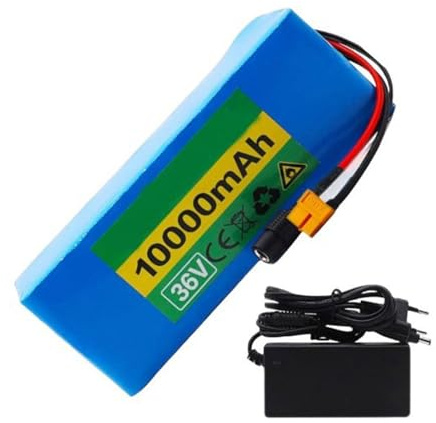 36V 10Ah 10S2P Batterie pour vélo électrique Boîtier en PVC étanche Batterie lithium-ion rechargeable Convient aux trottinettes et draisiennes électriques 36V 10Ah,XT60+DC