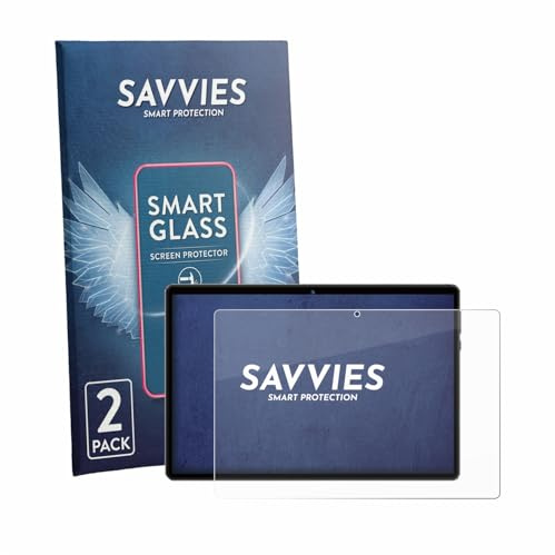 Savvies 2 Stück Panzer Schutz Glas für fezawio F11 10.1 9H Schutzfolie HD Klar, Blasenfrei, Anti-Fingerabdruck, Stoßfest, Displayschutz