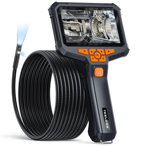 Cámara de inspección endoscópica Doble Lente NTS430, IP67, Impermeable, Cable Flexible, cámara for alcantarillado, 7 LED(8mm Dual Lens 1m)