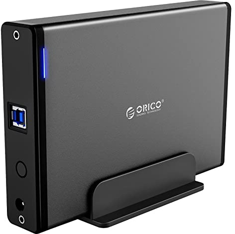 ORICO Custodia Esterna Disco Rigido da 3,5 Pollici con Telaio Rimovibile, USB 3.0 a SATA 3.0 per SATA / HDD / SSD Supporto 16TB e UASP,Viti di Blocco,Alluminio(Nero 7688U3)