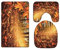 A.Monamour Badezimmer Badematte Set Strahlender Sonnenschein Durch Wald Bäume Herbst Golden Gefallene Ahornblätter Natur Landschaft Flanell Saugfähig Badteppiche Badvorleger Badgarnitur WC Vorleger