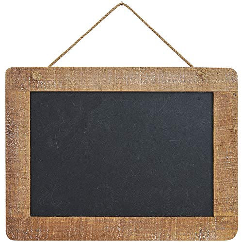 matches21 Memotafel Memoboard Wandtafel aus Holz Landhausstil Rand braun & Hängekordel - Kreidetafel zum Hängen 29x21 cm