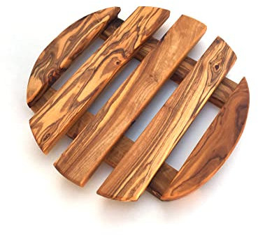 Topfuntersetzer Ø 20 cm Rund praktisch handgefertigt Olivenholz Holz-Untersetzer Geschenk
