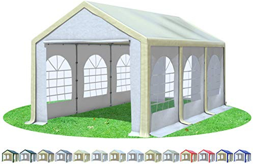 Stabilezelte Partyzelt 3x6m Modular Professional PVC 500 g/m² mit Fenster BEIGE Weiss