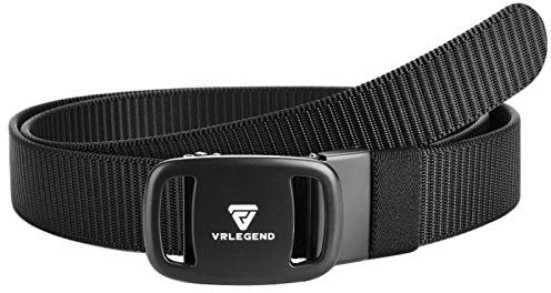 VRLEGEND Ceinture Automatique Homme Femme Ceintures Tactique Militaire Nylon 110-180cm Réglable à Cliquet Boucle (160cm, Noir)