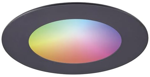 HOFTRONIC Aura - Smart Home LED Einbaustrahler Schwarz - RGBWW 16,5 Millionen Farben - 12W 1050lm Extra hell - Deckenspots Rund Ø108mm - WiFi + Bluetooth - Alexa, Google Home & Siri