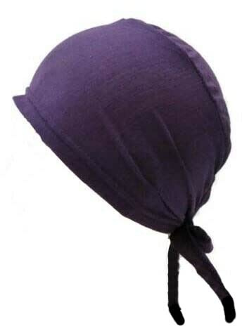 New Pack of 3 Tie Back Assorted Colour Under Hijab Tube Bonnet Cap Head Cover (3 x Purple)