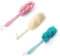 Brosse de bain 3 pièces avec éponge et poignée longue en plastique Scrubber arrière maille bain éponge brosse pour accessoires de salle de bain pour hommes et femmes (rose, blanc, bleu)
