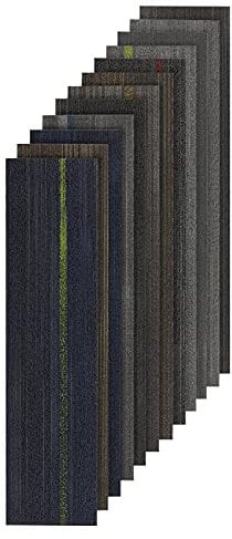 Floordirekt Teppichdielen - Teppichfliesen 25x100 cm - selbstliegend & robust, antistatisch - Fliesen Teppichboden Auslegware Teppich Fußbodenbelag für Haus & Büro (Aberdeen, Lichtgrau 82021)