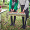 Yizhe Barbecue a carbonella Portatile - Barbecue Griglia a Carbone in Acciaio Inox - Griglia Barbecue BBQ Pieghevole Antiscivolo - Picnic all'aperto Campeggio Giardino Terrazza - Argento