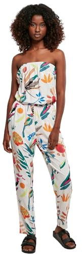 Urban Classics Damen Ladies Viscose Bandeau Jumpsuit whitesandfruity, XL