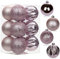 8CM Weihnachtskugeln Ornamente Glitze, 12 PCS bruchsicher Weihnachten Kugeln, Kunststoff Weihnachten Kugeln, Hängen Christbaumkugel Rosa fur Weihnachtsbaum Neujahr Ornamente