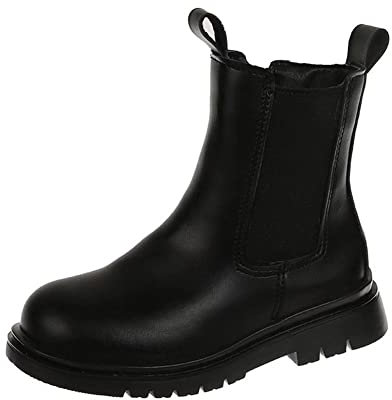 Stivaletti Invernali Bambina Moda Peluche Caldo Eleganti Impermeabili Antiscivolo Classici Zip Stivali Chelsea Alti Comode Casuale Esterno Nero 32