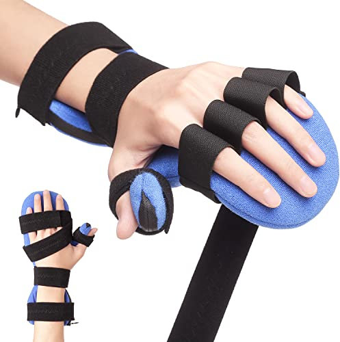 Schlaganfall Rest Handschiene orthese, Nacht Ruhehandschiene für 5 Finger & Handgelenk, für Fingerkontrakturen, Arthritis, Muskelatrophie, leichte Krämpfe, Karpaltunnelschmerzen, linke und rechte-S/M