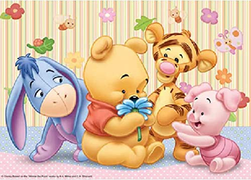 WHYCJXWL Diamant-Kunst-Sets für Erwachsene und Kinder, runde Strass-Diamanten, Winnie Pooh Diamantkunst (30,5 x 40,6 cm)
