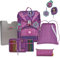 DerDieDas ErgoFlex Schulranzenset 5-teilig Purple Dots