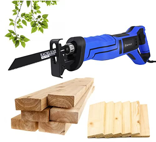 Professional Säbelsäge Elektrisch Metallsäge mit 5 Sägeblättern, 900W Elektrische Säge mit Verriegelungsknopf für Holz & Metall & Aluminium, Hublänge 28MM, Reciprosäge 2800RPM Geschwindigkeit