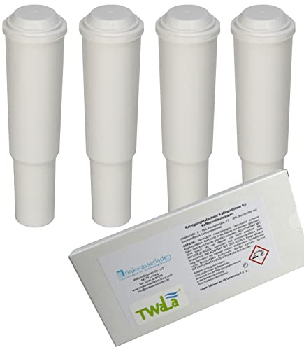 Vorteilspaket Spar Set 4x Wasserfilter steckbar Kaffeevollautomat Filterpatrone + 10 Reinigungstabletten Fettlöser für Kaffeemaschinen