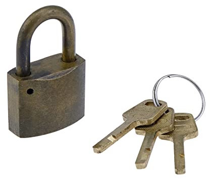 Chinflly Antique Heavy Duty Door Lock - Vintage Retro Solid Brass Gate Lock, Dark Brass