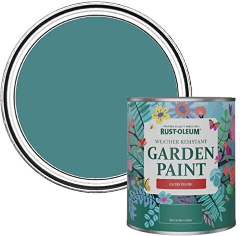 Rust-Oleum Green Mould-Resistant Garden Paint In Gloss Finish - Peacock Suit 750ml Fence Paint, Shed Paint Fence Paint, Shed Paint