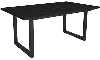 Skraut Home - Mesa de Comedor | 8 Comensales | 170 | Robusta y Estable Gracias a su Estructura y Patas macizas | Ideal para reuniones Familiares | Negro | Estilo Industrial
