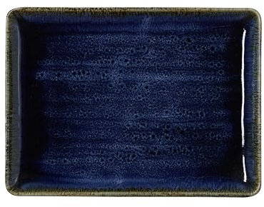 WAS Germany Assiettes plates 23 x 17 cm Lot de 6 assiettes plates en porcelaine océan foncé