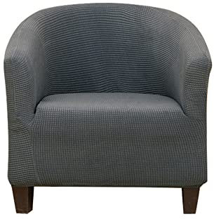 Morbuy Sesselhussen Sesselbezug Stretch, Sesselüberwurf Sesselschoner Elastisch Sofahusse für Clubsessel Loungesessel Cocktailsessel (Dunkelgrau)
