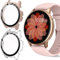 Blueshaweu Funda para reloj inteligente TUYOMA Mujer 1,3 pulgadas, carcasa dura PC con protector de pantalla de cristal compatible con TUYOMA LW36 Smartwatch (transparente+rosa)