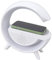 Fockety Wireless Charger Atmosphere Lamp, 5 in 1 Bluetooth Speaker White Noise Machine 7 Color Desk Lamp Phone Holder App Control Alarm Clock, 1200mAh USB Charger Bedroom Home Decor
