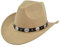 HIQIU Vintage Classisch Cowboyhut Damen Herren,Westernhut Filzhut breite Krempe Gürtelschnalle Dekor Panama Fedora Hut(Khaki)