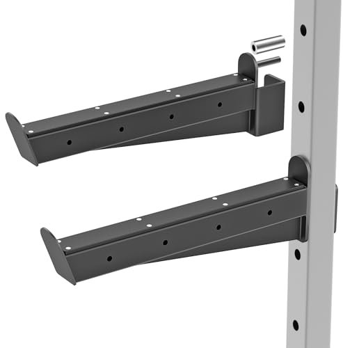 Kipika Sicherheits-Spotter-Arme für 5,1 x 5,1 cm und 7,6 x 7,6 cm Power-Racks mit 1,6 cm und 2,5 cm Löchern, robuste Langhantel-Sicherheitsverschlüsse mit Gummi-Pad,2 Stück