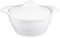 jinsongdafa Pirofila in porcellana con manici, pentola da zuppa da 2000 ml, in ceramica bianca francese, con coperchio, adatta al microonde e al frigorifero (set da 1 pezzo da 28 cm