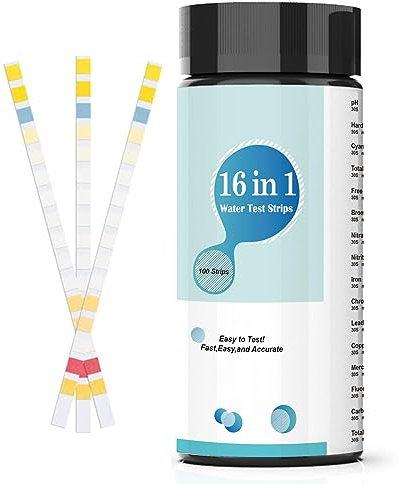 Kasmole Wasser-Teststreifen - 1 Aquarium-Teststreifen | 100 Streifen Brunnenwasser-Testset, Aquarium-Blei-Testset, einfaches Testen auf Härte, Wert, Eisen