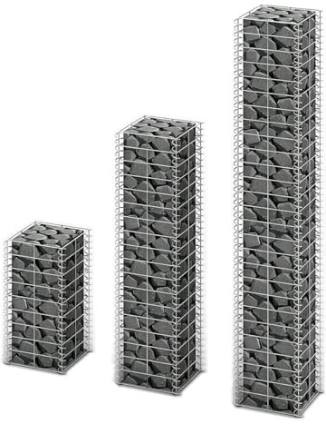 Homgoday Lot de 3 gabions en fil galvanisé, meubles pour maison, intérieur, extérieur, salon, chambre à coucher